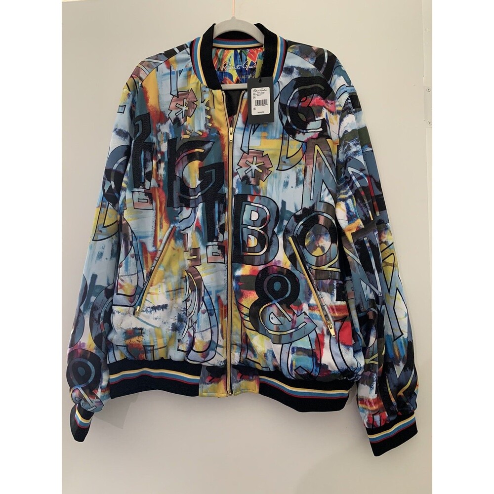 Robert Graham PEACE & LOVE 2XL LIMITED Edition Graffiti Bomber Jacket NWT